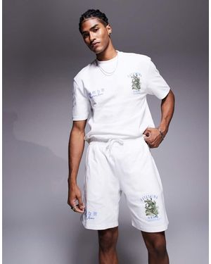 River Island Hiragana Shorts Co-Ord - White