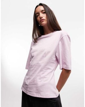 Monki T-Shirt Met Ingenomen Taille - Roze