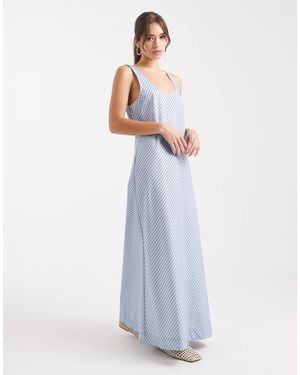 Vrg Grl Kajal Striped Smock Maxi Dress - Blue