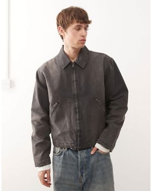 Weekday – kastige canvas-jacke - Grau