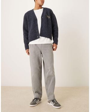 ASOS Oversized Taper Wash Jean - Grey