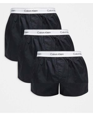 Calvin Klein Icon Cotton Stretch 3 Pack Relaxed Boxers - Black