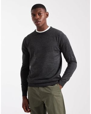 Brave Soul Crew Neck Knit Jumper - Grey