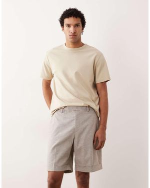 ASOS Linen Rich Tailored Regular Shorts - Natural