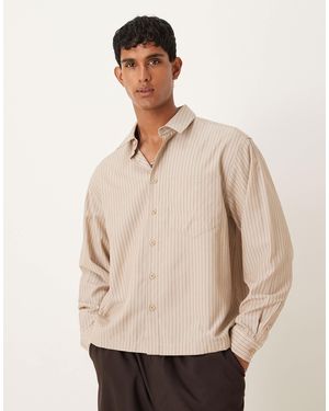 ASOS Oversized Shirt With Stripe - Natural