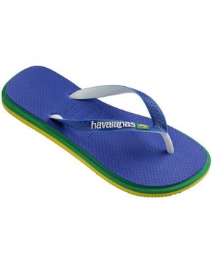 Havaianas Brazil Logo Twist Flip Flops - Blue