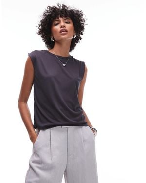 Mango Ruched Shoulder Detail T-shirt - Purple