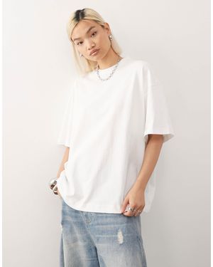 Weekday Oversized T-shirt With Mock Neck - White