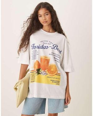 ASOS Oversized T-Shirt With Juice Graphic - White