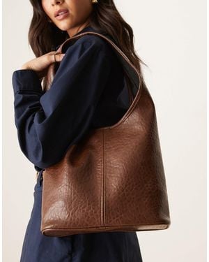 ASOS Textured Mid Tote Bag - Brown