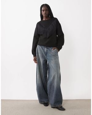 ASOS Sweatshirt mit fransen - Schwarz