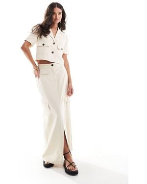 Jdy Utility Column Maxi Skirt Co-ord - White