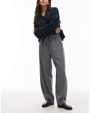 ARKET Wool Pants With Drawstring Waist - Blue