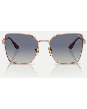 Vogue Gafas De Sol Dorado Rosa Con Montura Cuadrada Y Lentes Grises Vo4284S De Eyewear - Azul