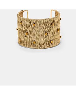 Stradivarius Raffia Effect Bracelet - Metallic