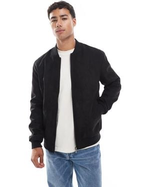 Only & Sons – bomberjacke aus wildlederimitat - Blau