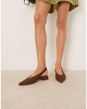 ASOS – leonora – slingback-ballerinas aus wildlederimitat - Natur