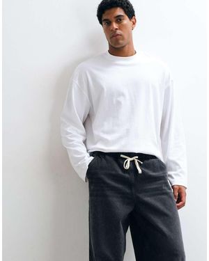 ASOS Jeans Ampi Neri Con Vita Annodata - Bianco