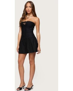 Edikted Cecelie Strapless Drop Waist Mini Dress - Black