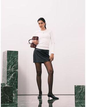 Abercrombie & Fitch Moc Croc Mini A-line Skirt - Black