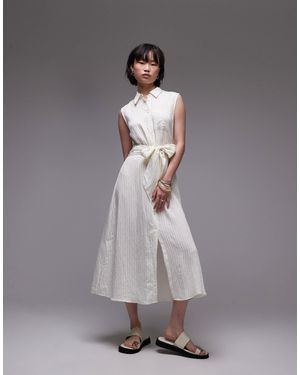 Mango Sleeveless Bow Front Midi Dress - Gray