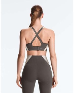 Oysho Firm Support Compressive Reflective Sports Bra - Grey