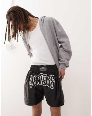 Vertere Berlin Pantalones Cortos Negros De Estilo Bóxer Con Logo De Texto Bordado De - Gris
