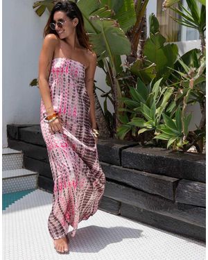South Beach Maxi Bandeau-Jurk Van Satijn - Groen