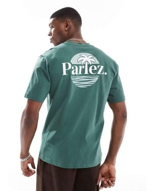 Parlez Camiseta De Manga Corta Con Logo Y Estampado Trasero Boca De - Verde