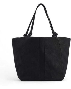 NA-KD Suede Knot Detail Tote - Black