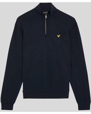 Lyle & Scott Mid Layers Loopback Quarter Zip Sweat - Blue