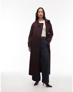 ARKET Wool Maxi Belted Trench Coat With Side Splits - Blue