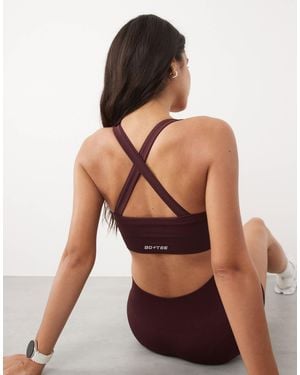 BO+TEE Super Sculpt Crossback Sports Bra Co-Ord - Black