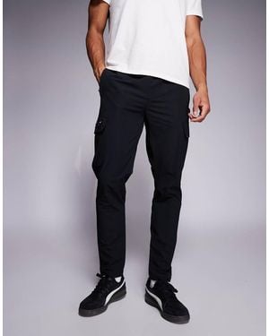 River Island Pantalones Cargo Negros De Corte Pitillo De