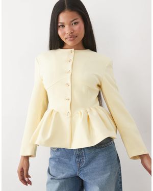 Miss Selfridge Corset Peplum Blazer - Blue