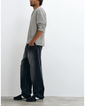 Hollister Vaqueros Baggy En Lavado - Blanco
