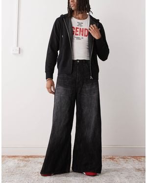 Cheap Monday Rad Super Wide Leg Skater Jeans - Black