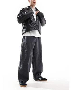 ASOS Oversized baggy Trousers With Workwear Patch - Black