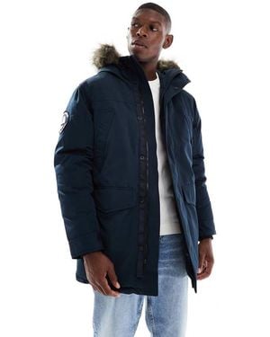 Superdry Everest Faux Fur Parka Jacket - Blue