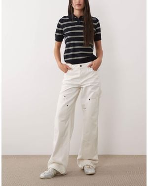 HUGO Gamala Baggy Fit Denim Jeans - White