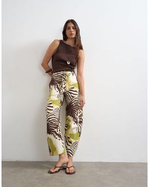 TOPSHOP Tie Waist Horseshoe Trouser - White