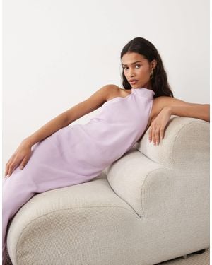ASOS Chiffon High Neck Midi Dress - Pink