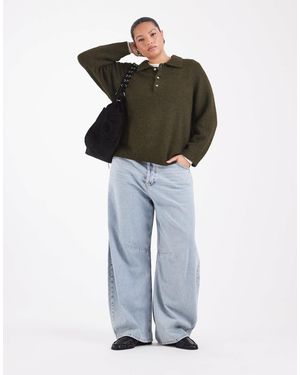 Vero Moda Soft Knitted Polo Neck Jumper - Green