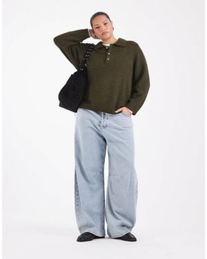 Vero Moda Soft Knitted Polo Neck Sweater - Green
