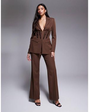 ASOS Co-Ord Straight Trousers - Brown
