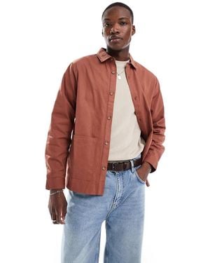 Another Influence Pocket Overshirt - Red