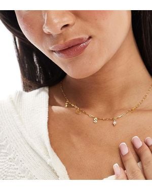 Accessorize Collana Placcata Con Charm Celestiali E Iniziale "S" - Marrone