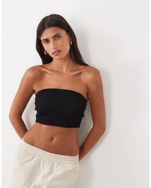 New Look Nahtloser multiway-bh mit rippstruktur - Schwarz