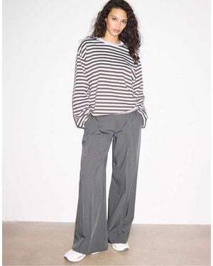 Stradivarius Smart Trousers With A Waistband - Grey