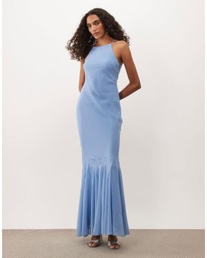 ASOS Asos design tall ärmelloses maxikleid aus chiffon mit godet-saum - Blau